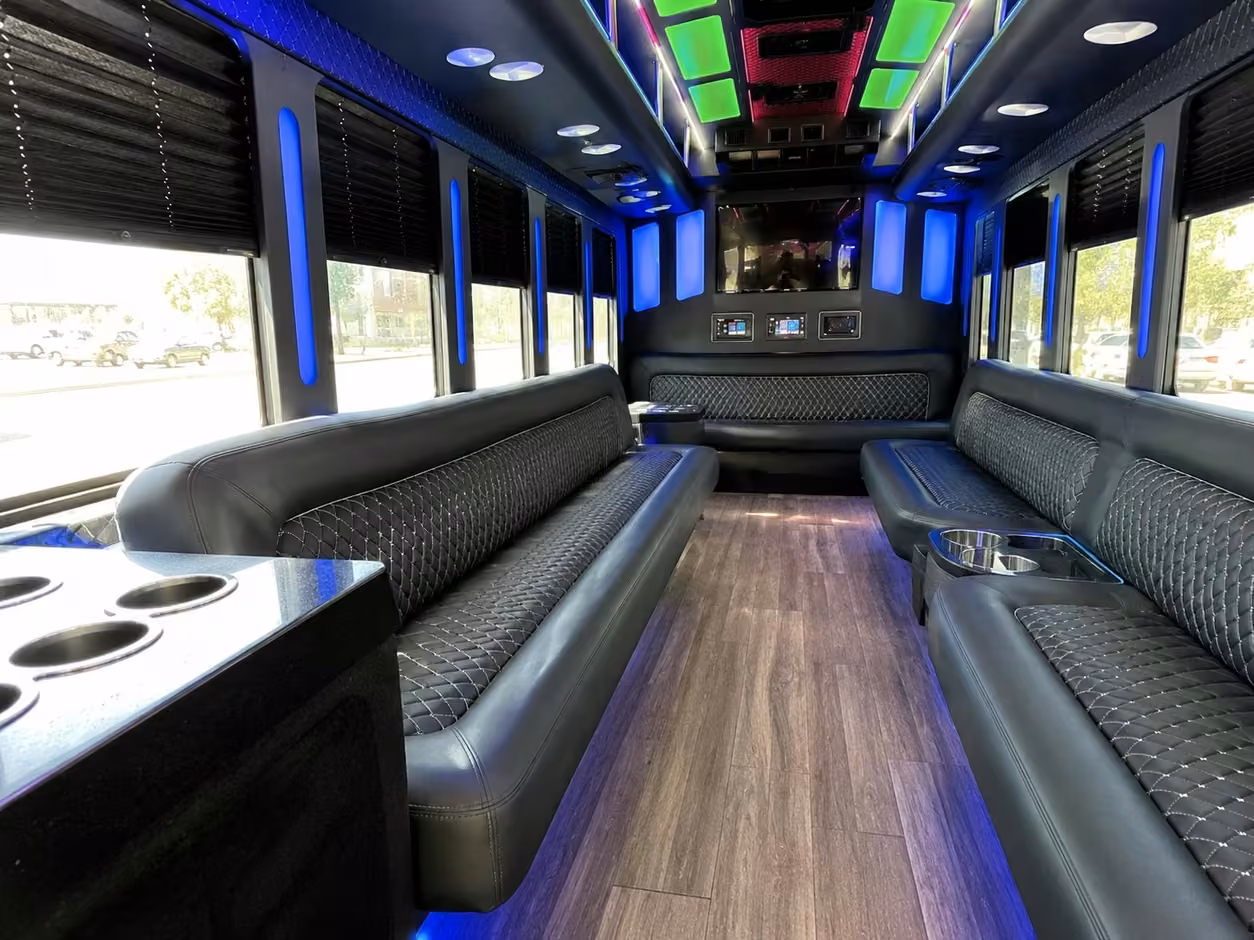 18 passenger party bus interior