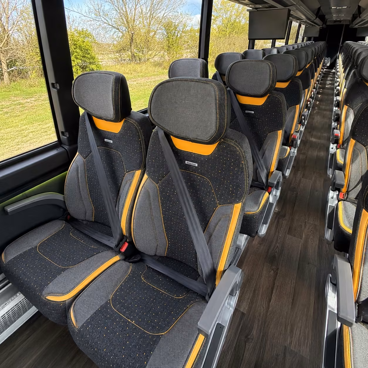 40 56 passenger charter bus interior