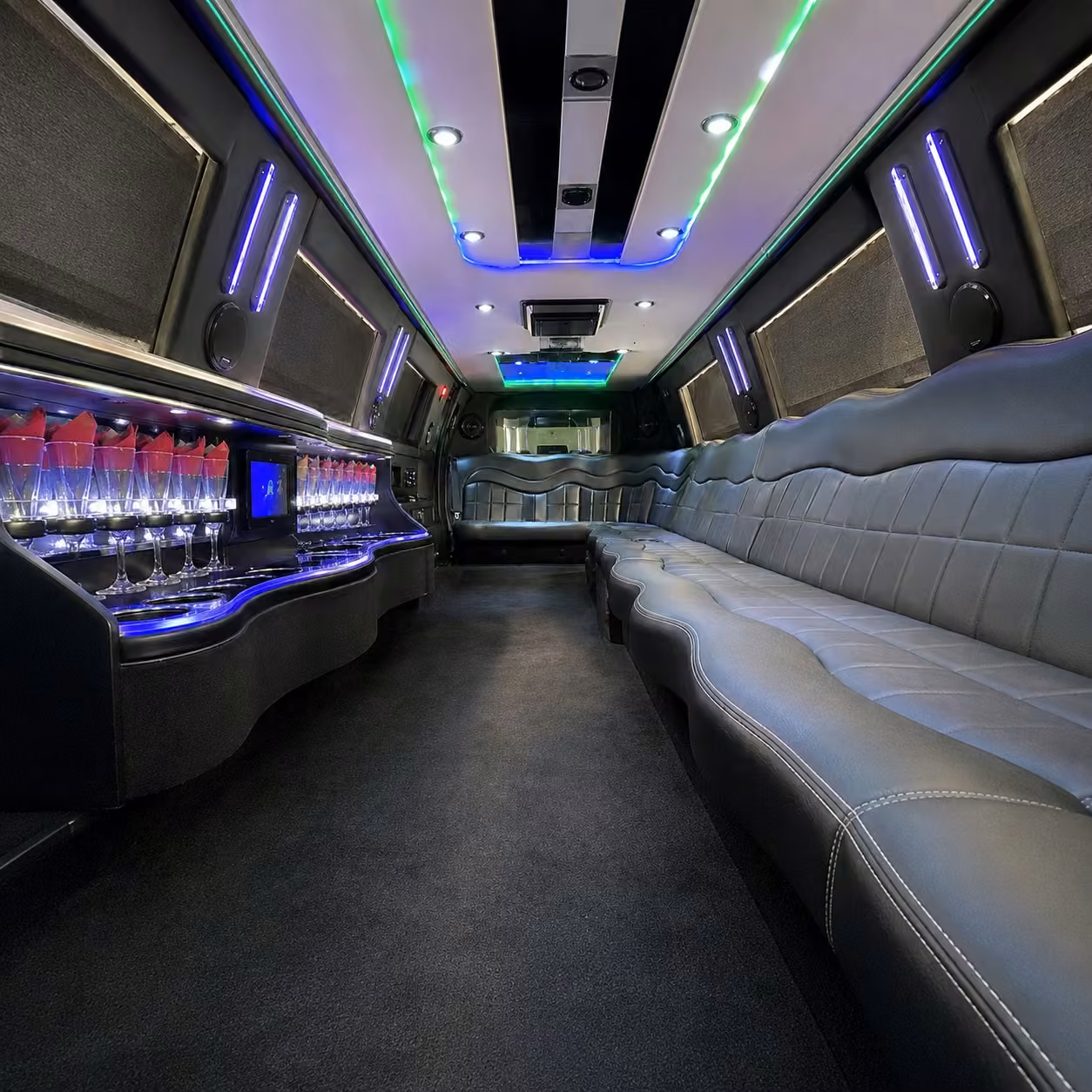escalade limo inside