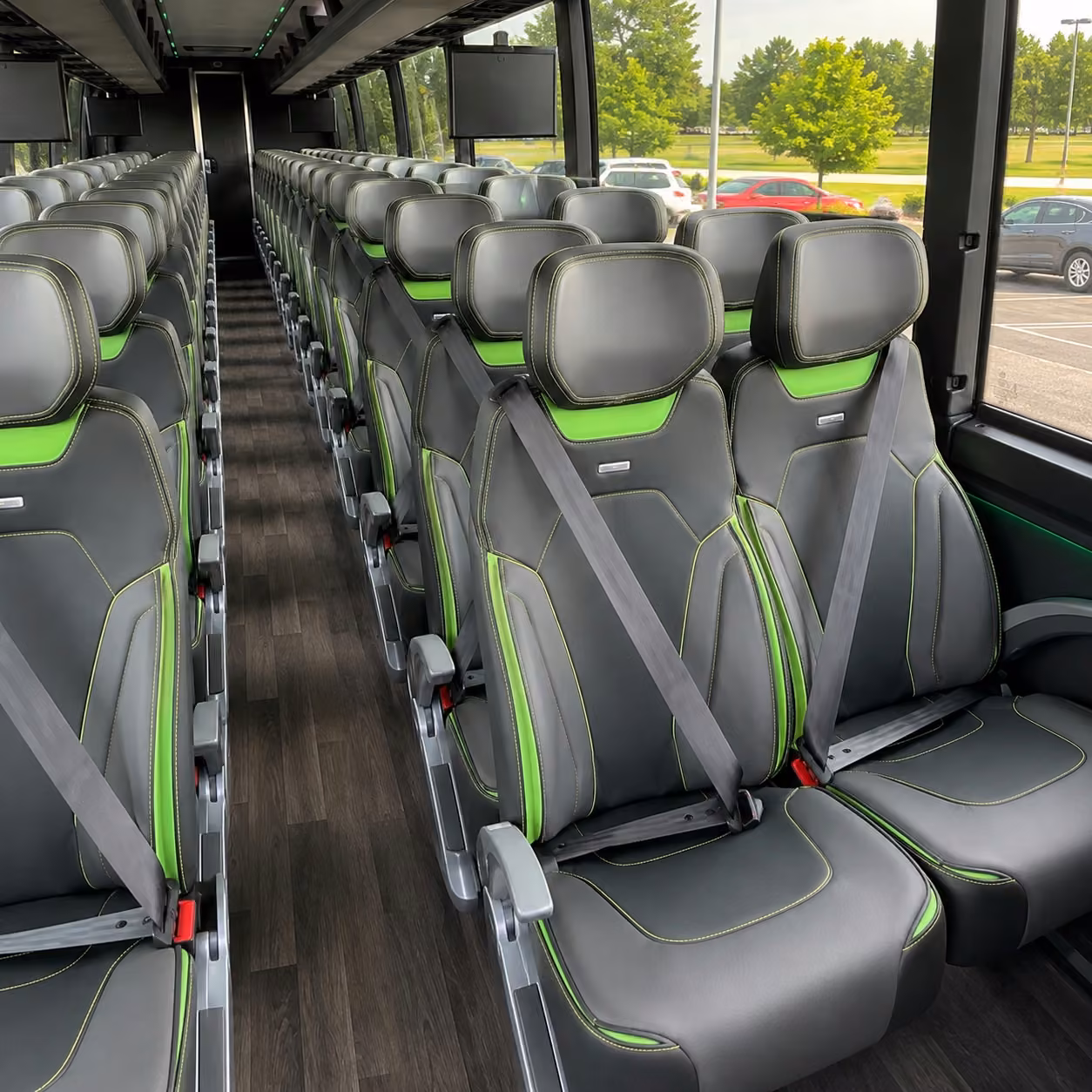 new york city charter bus interior